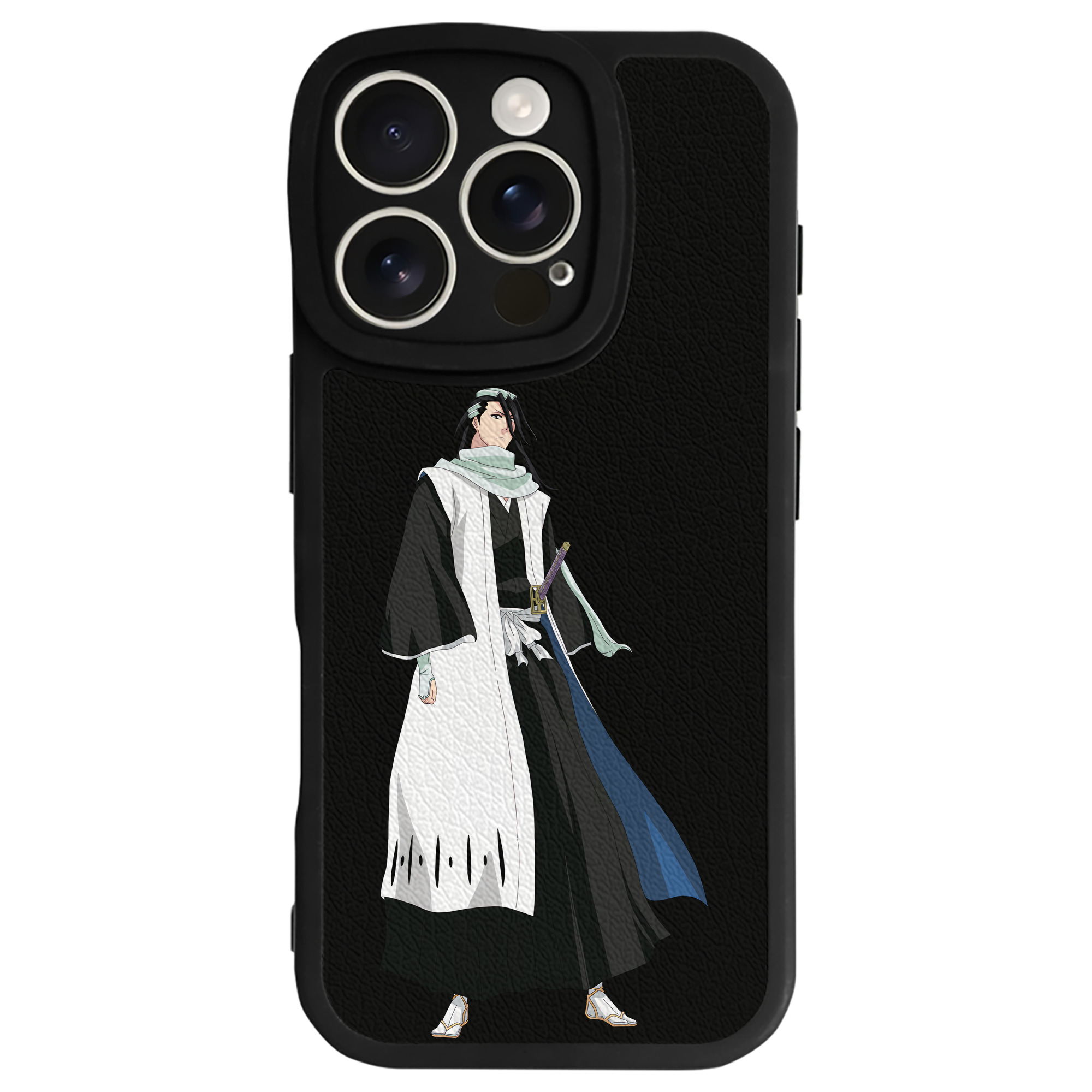 （画像用） ブリーチ くちき びゃくや BLEACH Kuchiki Byakuya 【iPhone 16シリーズ対応】シリコンスマホケース（レザー調） 材質：シリコン